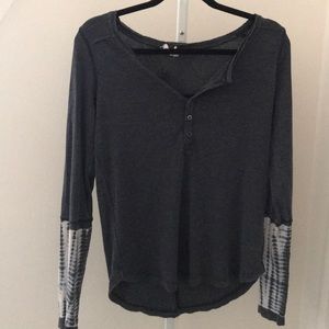 Free people blue long sleeve tee